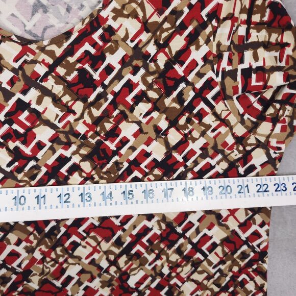 J Jill Top Tunic Womens  Size XL Pullover Stretch 3/4 Sleeve V-Neck Geometric - Picture 5 of 11